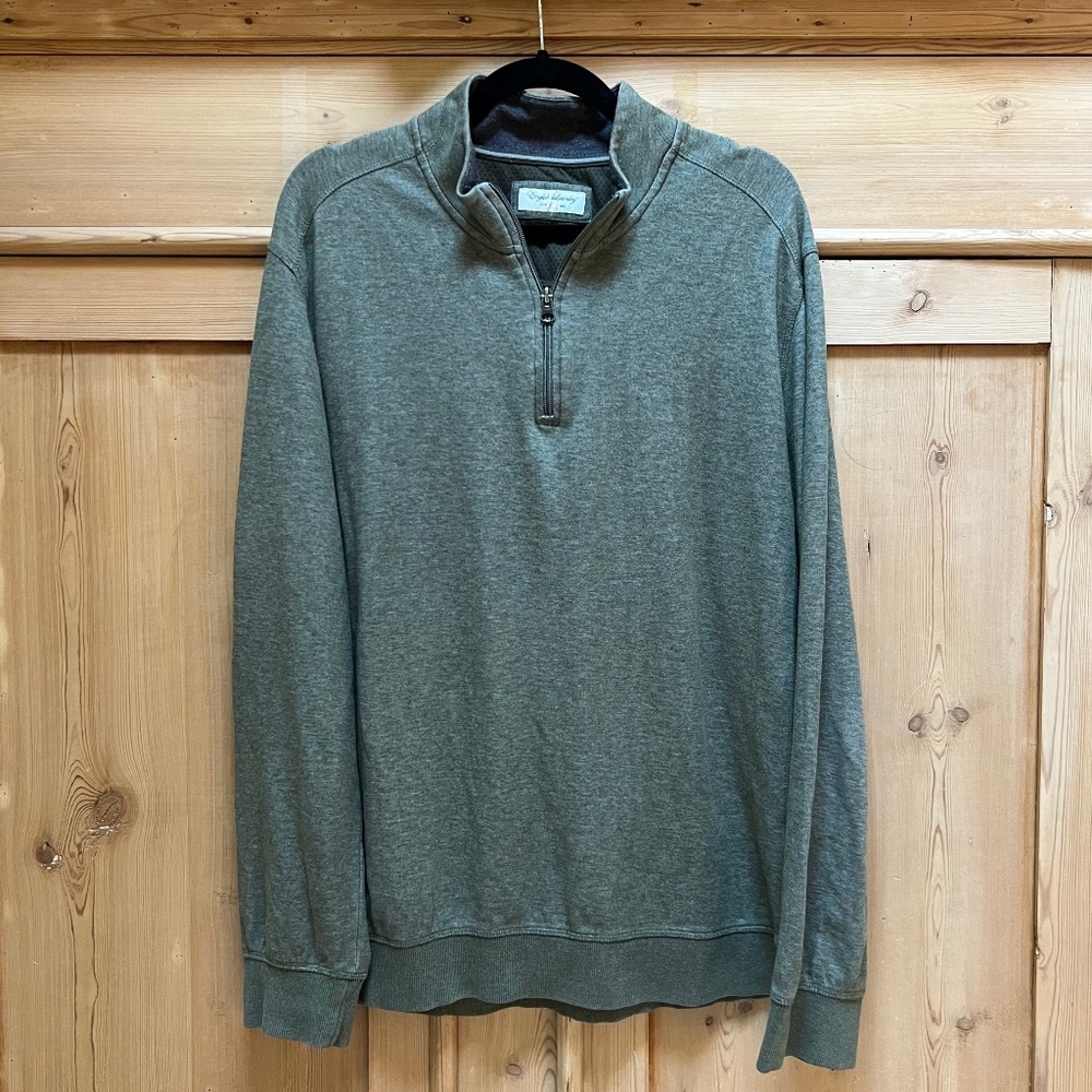 Men’s English Laundry Green Quarter Zip Lightweight Sweater Size XL